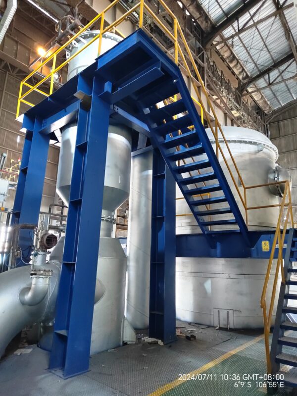 Installation of 80 ton VD refining furnace